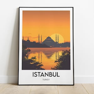 Istanbul poster, Turkey print, Istanbul frame, Turkey travel poster, illustration, wall vector art