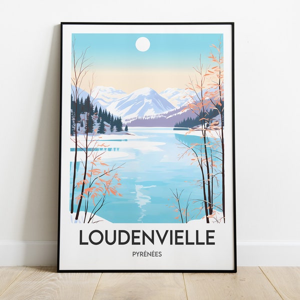 Loudenvielle | Pyrénées | Affiche | Poster | Lac de Loudenvielle | Dessin illustration