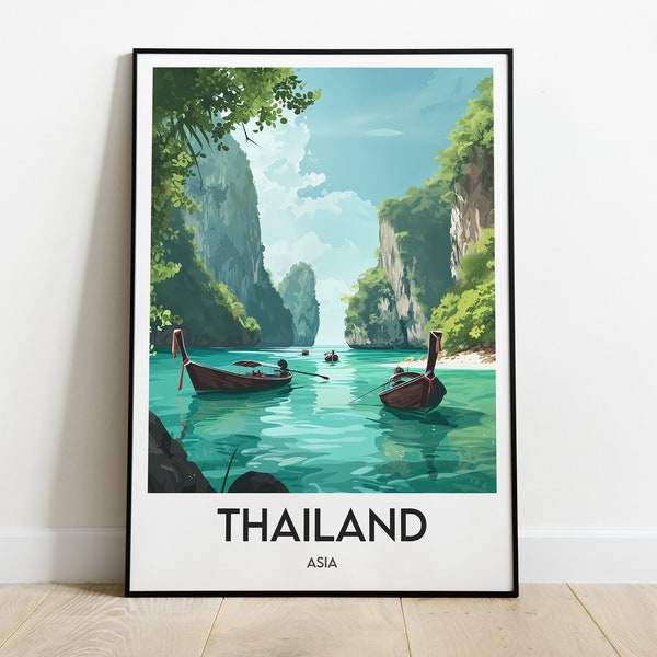 Affiche Thaïlande - Affiche de voyage Thaïlande - Décoration d'intérieur