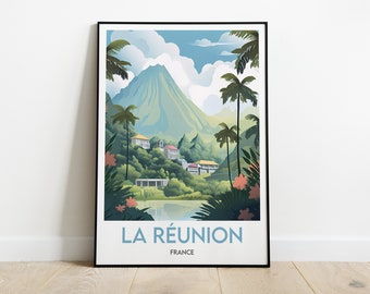 Affiche La Réunion, France, Piton de la fournaise, Affiche Poster