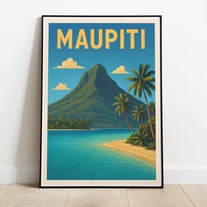 Affiche Maupiti | Poster Polynésie | Impression Maupiti | Affiche de voyage | Décoration îles