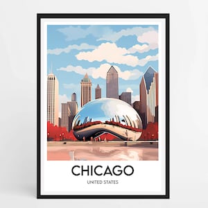 Chicago Poster | Chicago Travel Poster | Chicago Illustration | United States Poster