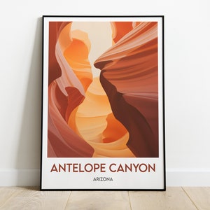 ANTELOPE CANYON POSTER - Minimalistisches Reiseposter - Wohndekor - Antelope Canyon Poster - Arizona