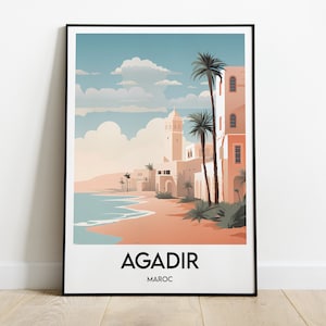 Agadir - Póster de viaje - Decoración de interiores - Póster de Agadir, Marruecos