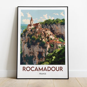 Cartel de Rocamadour | Cartel de Francia | Impresión de arte de pared | Póster de decoración del hogar