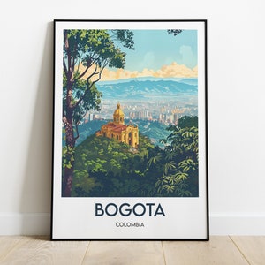 Bogota poster, Colombiap rint, Bogota frame, Colombia travel poster illustration