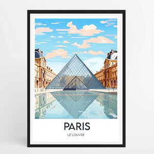The Louvre Poster - Minimalist Louvre Illustration - France Travel Poster - Home Wall Decor - Louvre Poster