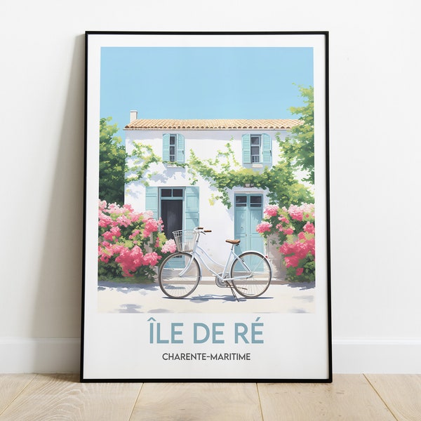 Île de Ré, Charente-Maritime, Affiche, Poster, Illustration de l'île de Ré