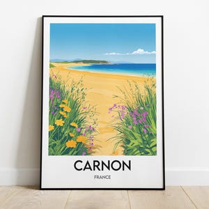 Póster de Carnon - Póster de viaje - Ilustración de la playa de Carnon