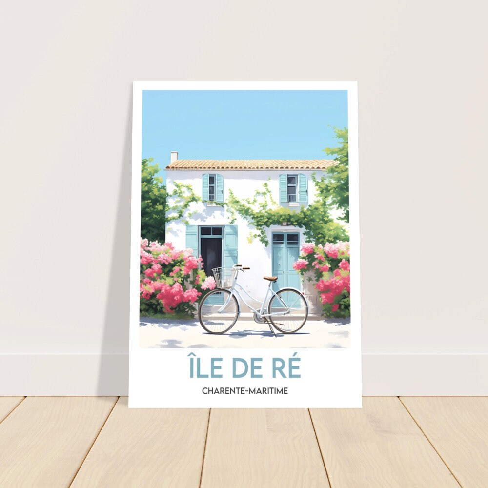 Ile De Ré Poster Ile De Ré Minimalist Illustration France Travel Poster ...