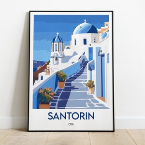 Santorini Poster - Santorini Travel Poster - Greece Poster - Santorini Wall Decor