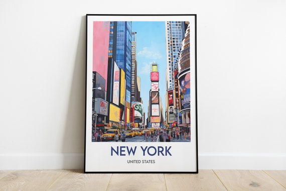 Minimalist New York Poster (Digital Art, Travel Wall Decor)