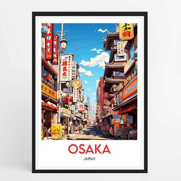 OSAKA POSTER - Minimalistisches Reiseplakat - Innendekoration - Japan-Plakat - Osaka