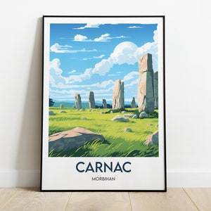 Carnac poster - Minimalist illustration of Carnac - France travel poster - Interior wall decoration - Morbihan poster