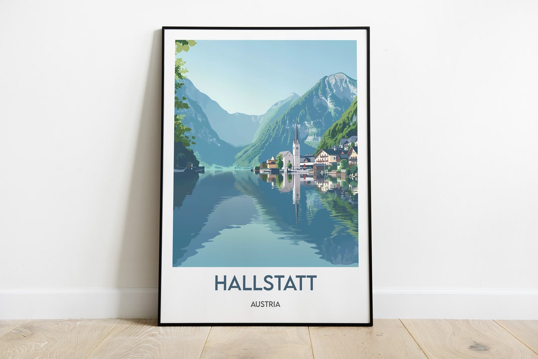 Hallstatt Poster, Austria Wall Art, Hallstatt Frame, Austria Print ...
