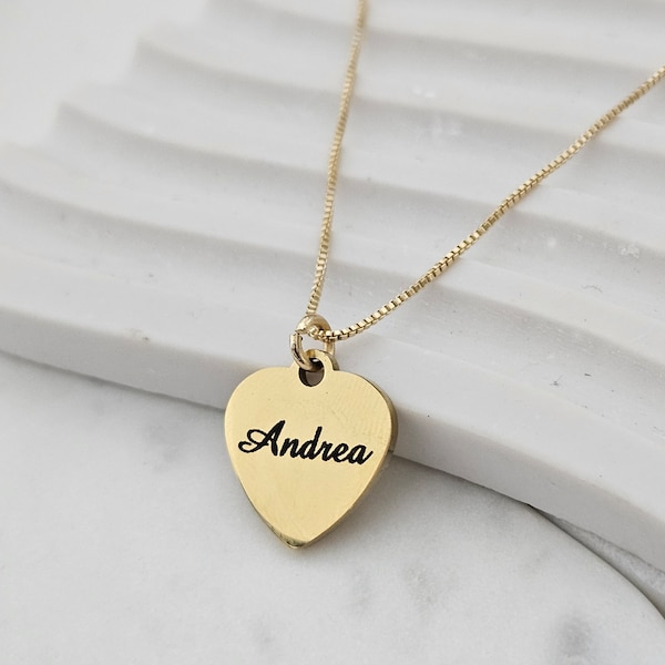 Personalized Necklace Gift  Engraved Heart Necklace Any Text  Name Date Necklace Gift for Her Birthday Anniversary Gift Christmas Gifts