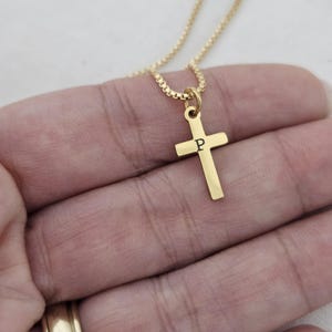 Gold Cross Necklace for Kids Delicate Unisex Christian Jewelry Gold Cross Pendant for Her Elegant Necklace for Kids Custom Engraved