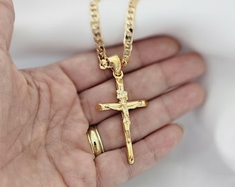 Men&#39;s  Gold Cross Necklace Gold Cross Necklace for Men Mens Necklace Boys Cross Necklace Mens Jewelry  Personalize Necklace Gift for Him