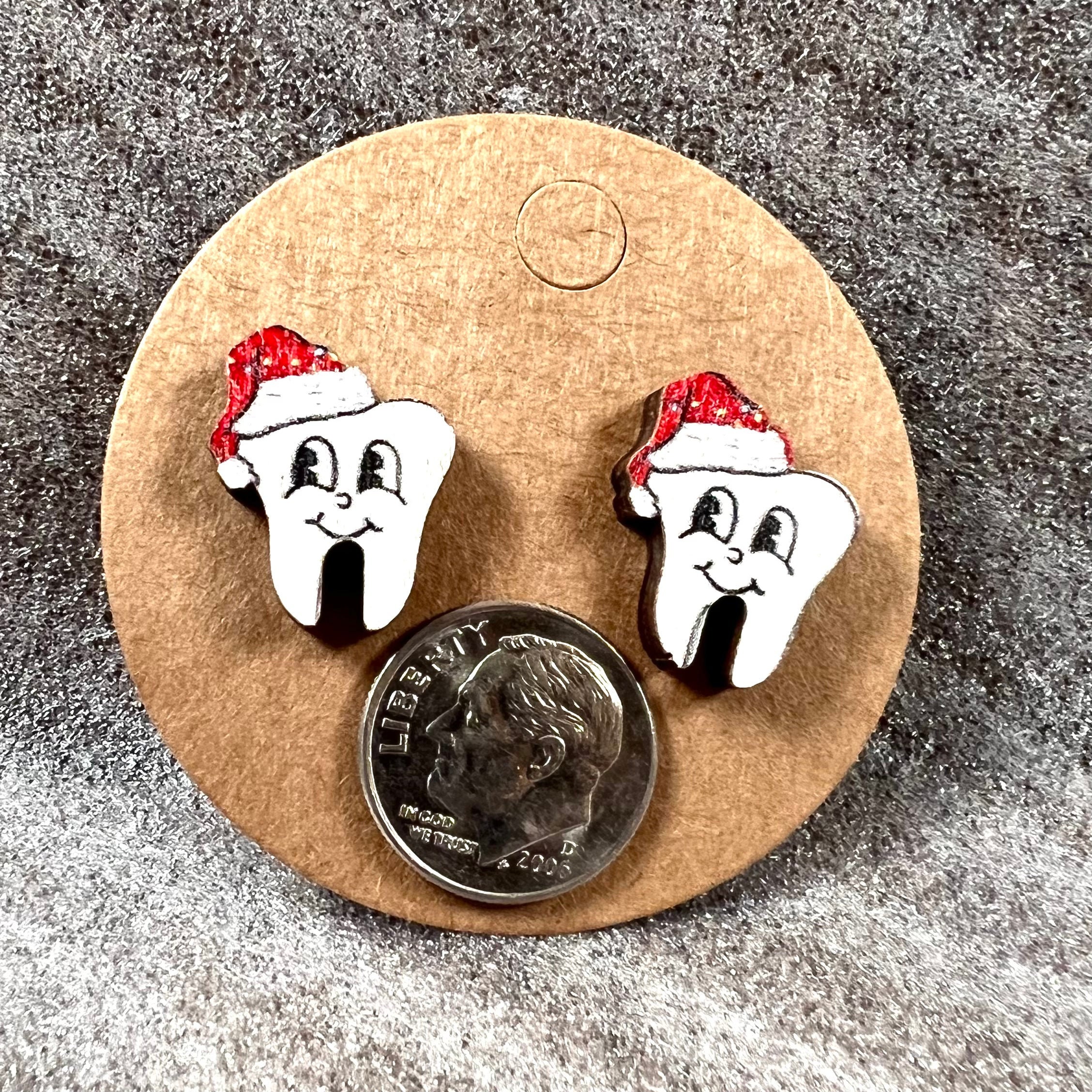Single Side TOOTH Dangle Earrings SUBLIMATION Blanks Wood Jewelry Earrings  Blanks Earrings Mdf Diy Dentist Gifts Tooth Fairy 