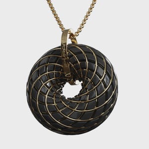 Shungite C60 iTorus iZ 18K Gold Plated Vortex Coil Pendant - EMF Necklace - Chain upgrade