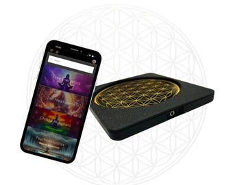 Flower of Life Dual Frequency Imprinter + FREE One Year PeMF App + FREE Scalar Patches