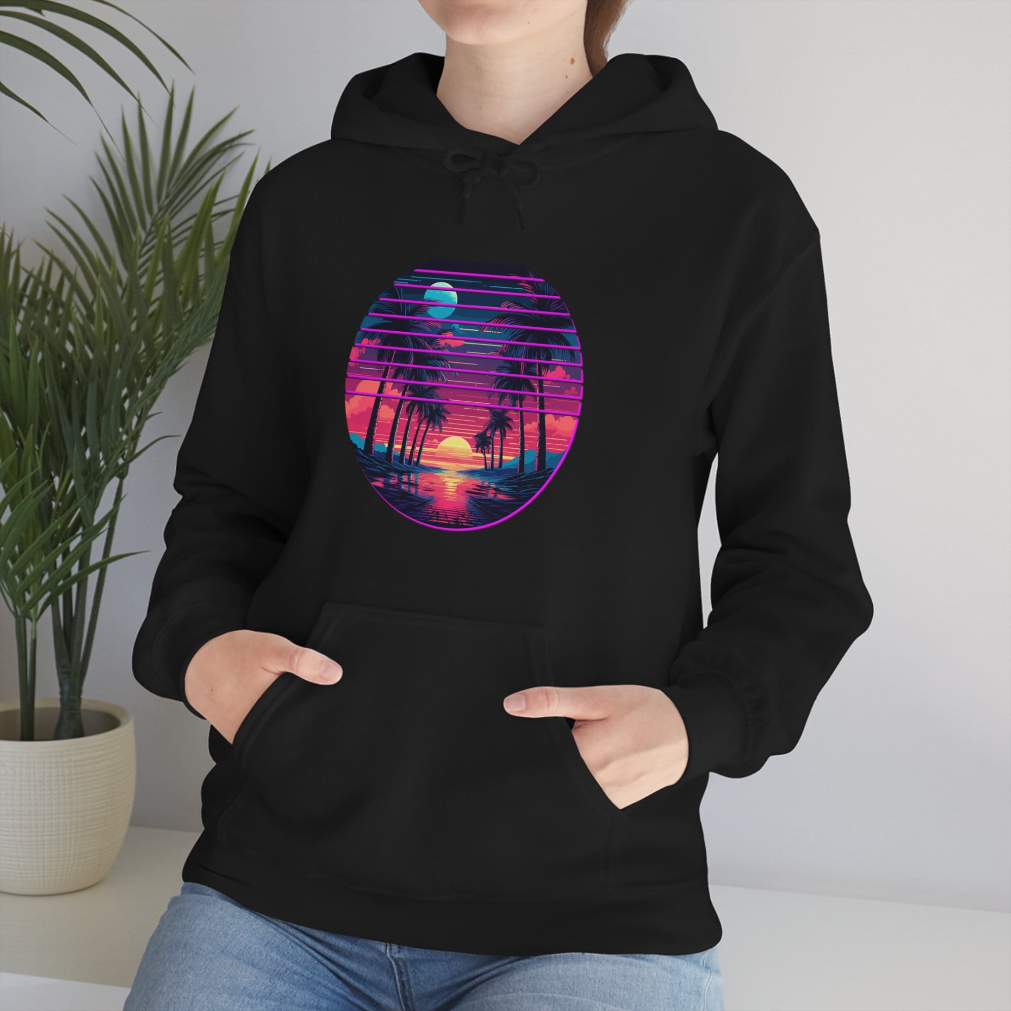 Retro Beach Sunset Sweatshirt, Vintage Hoodie, Retro Palm Trees
