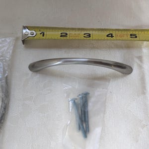 Tapered bow drawer pull 3 3/4 " center to center nickle cabinet pulls Lot of 2