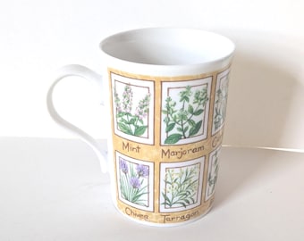 Taza Crown Trent Herbs Flowers, regalo para jardineros