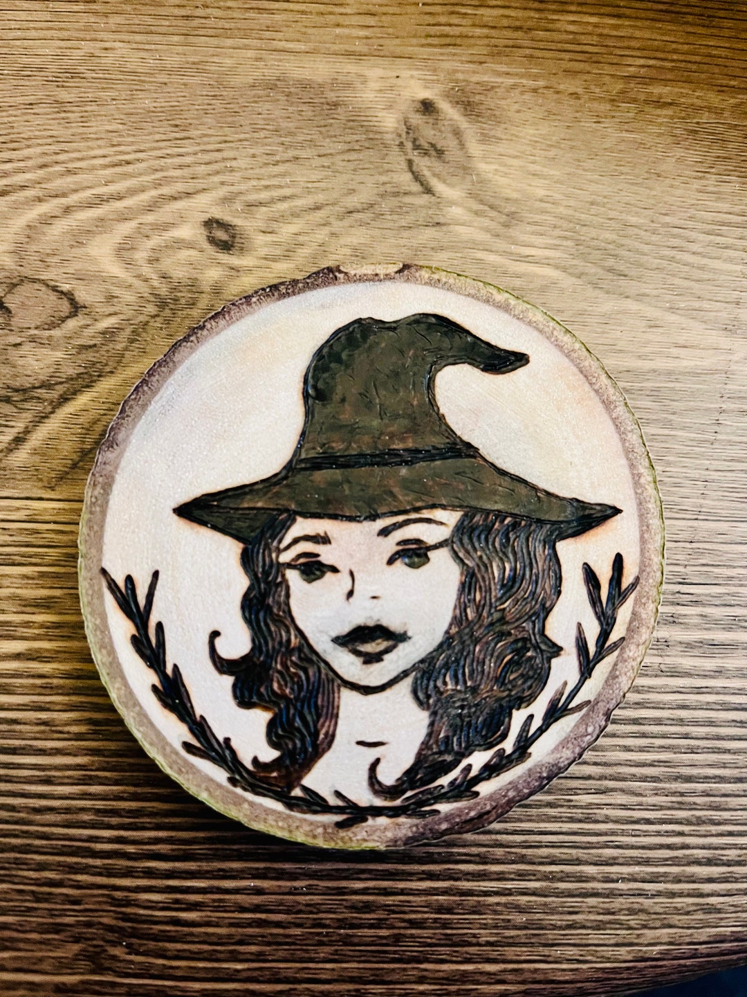 Magnet Woodburn Witch, Pyrography Art - Etsy