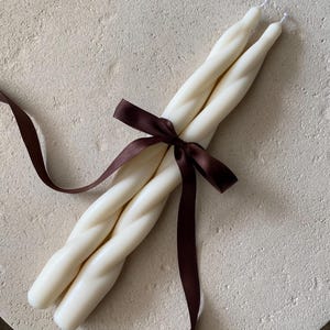 Twisted Taper Candles Set of 2 | Modern Taper Candle | Dining Candle | Soy Wax Candle
