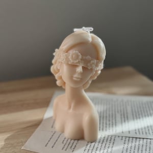 Large Flower Lady Candle | Blindfolded Girl Candle | Unique Candle | Aesthetic Candle | Woman Body Shape Candle | Home decor