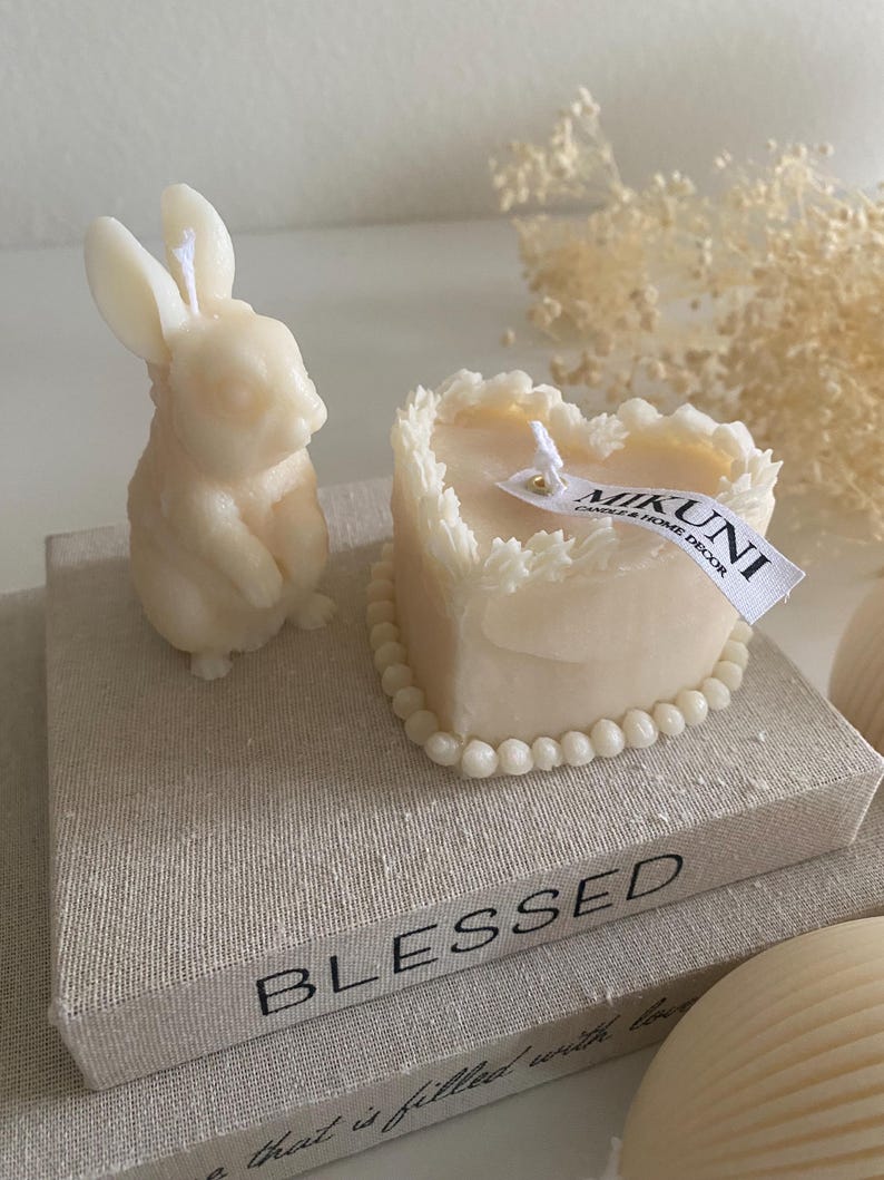 Rabbit Candle Bunny Candle Easter Candle Easter Decor Animal Candle Soy ...