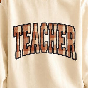 Teacher Plaid Varsity PNG | Faux Embroidery Sublimation | Back To School Tumbler Shirt | Buffalo Plaid Teacher DTF