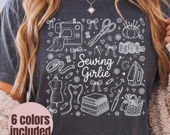 Sewing Girlie PNG bundle, Sewing Lover Shirt Design, Seamstress PNG, Cute Sewing Sublimation, Crafty Girl PNG, Digital Download