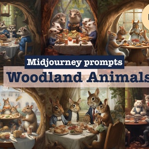 Midjourney Woodland animals children&#39;s book Prompts, animal storybook art Prompt,  animal family Prompts AI Art, Midjourney Prompt