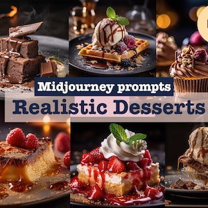 High-end dessert Midjourney prompt, photorealistic high-end food blogger, influencer ai prompt, midjourney art, ai art prompt, prompt guide