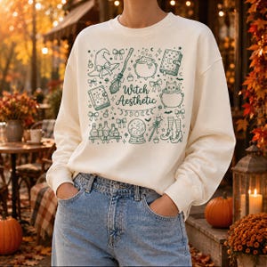 Witch Aesthetic PNG Sublimation, Coquette Bow Doodle Clipart, Witchy Mom Shirt Tumbler Mug Tote Sticker, Spellbook Cauldron Halloween Gift image 8