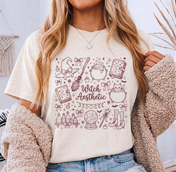 Witch Aesthetic PNG Sublimation, Coquette Bow Doodle Clipart, Witchy Mom Shirt Tumbler Mug Tote Sticker, Spellbook Cauldron Halloween Gift