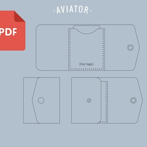 PDF Mini Tarjetero Monedero 4 - Plantilla - Monedero Simple - Monedero de tarjetas PDF - Patrón 99