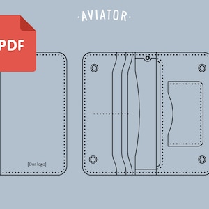 PDF Business Wallet #3- Plantilla - Cartera larga - Cartera de embrague de cuero - Patrón 12