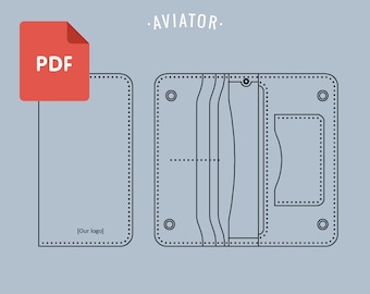 PDF Business Wallet #3- Plantilla - Cartera larga - Cartera de embrague de cuero - Patrón 12