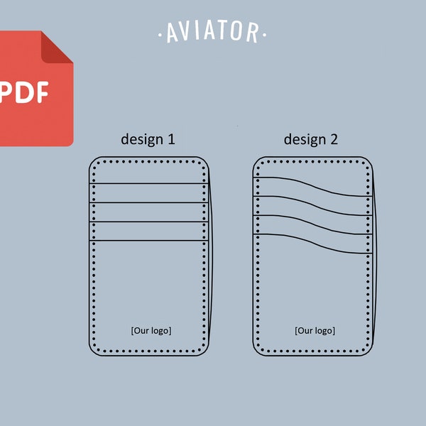 PDF Cardholder Wallet Vertical 2 design - Template - Simple Wallet - Card wallet PDF - Vertical Wallet - Pattern 32