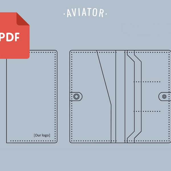 PDF Business Wallet 7 - Template - Leather Clutch Wallet - Long Wallet - Pattern 73