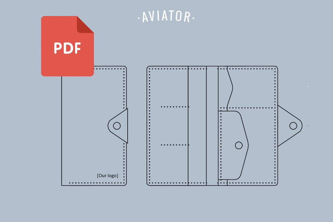 PDF Business Wallet 6 - Template - Leather Clutch Wallet - Long Wallet ...