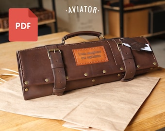 PDF Roll Сase For Knives - Template - Gift for man - Travel Bag - Knife Bag - Chef Knife - Pattern 19