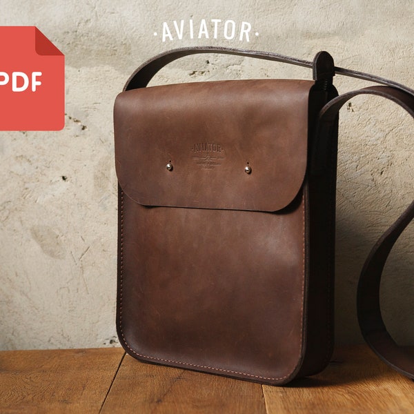 PDF Messenger Bag Vertical - Template - Сrossbody - Men's Bag - Papers Bag - Pattern 29