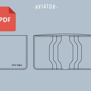 PDF Bifold Wallet 2 - Plantilla - Monedero Simple - Monedero de tarjetas PDF - Monedero Bi-fold - Monedero Vertical - Patrón 43