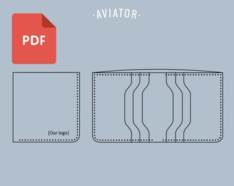 PDF Bifold Wallet 2 - Plantilla - Monedero Simple - Monedero de tarjetas PDF - Monedero Bi-fold - Monedero Vertical - Patrón 43
