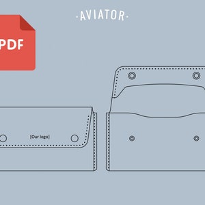 May include: A black and white line drawing of a wallet with the text "[Our logo]" and the word "AVIATOR" in all caps. The wallet is open to show the inside. The image is a PDF file.