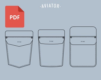PDF Pocket Protector 3 designs - Template - Tools Holder - Pocket Organizer - Pencil Case - Painter case - Pattern 26